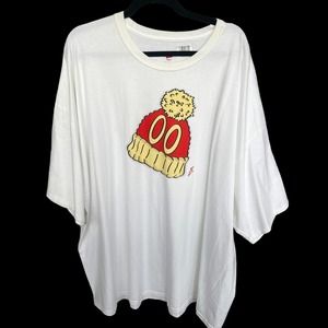 Hanes Graphic T-shirt Adult 5XL White Beanie Short Sleeve NEW